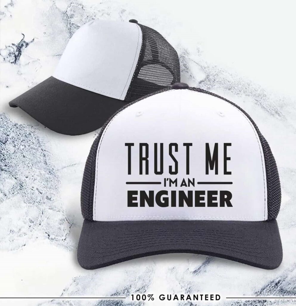 Engineer Trucker Hat present