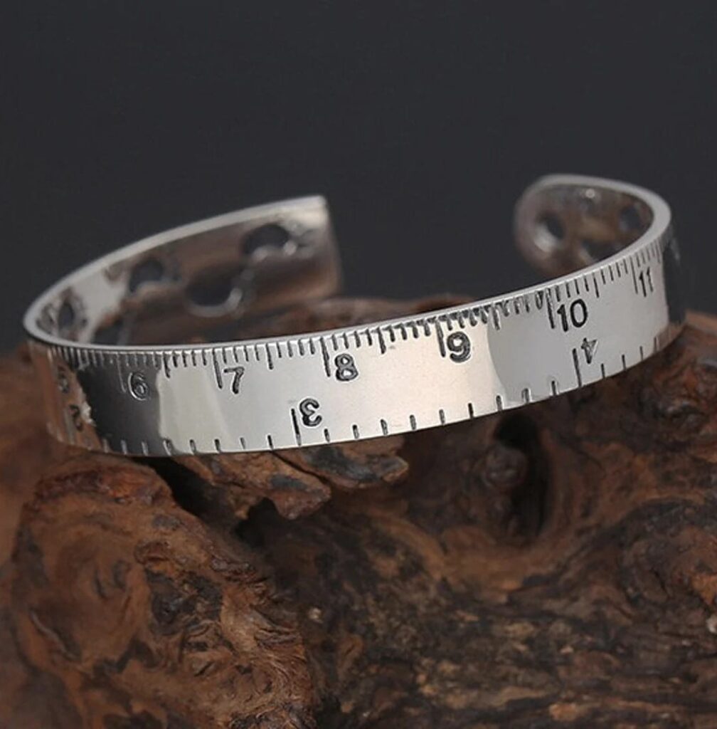 best unisex Silver Ruler Bangles Bracelet gift for engineers