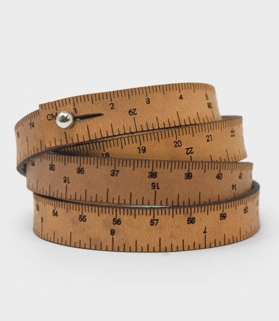 Tape Measure Leather Bracelet - perfect as gift for engineers