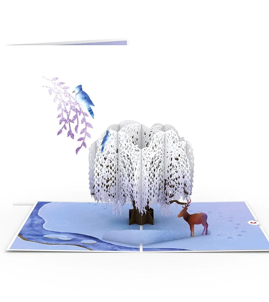 Winter Willow Tree Pop-Up Card - unique new year gift ideas
