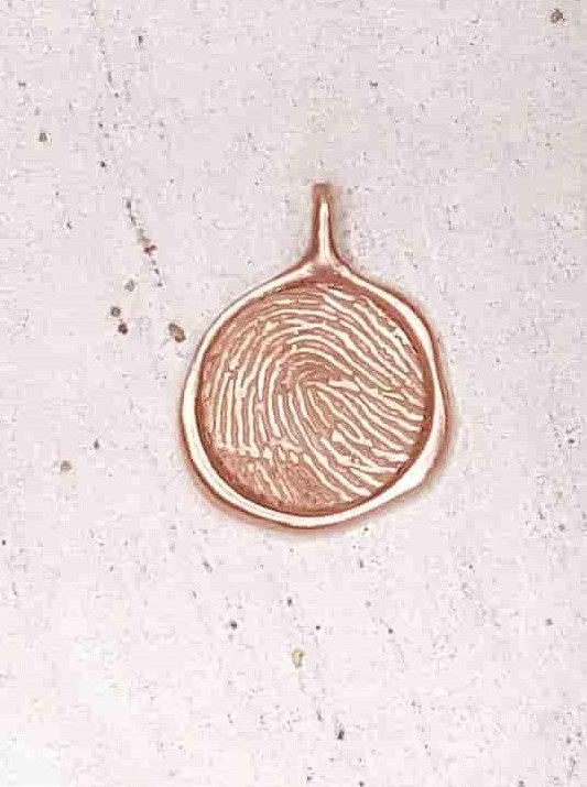 14k Gold Fingerprint Pendant - Valentine's Day Jewelry Gifts 