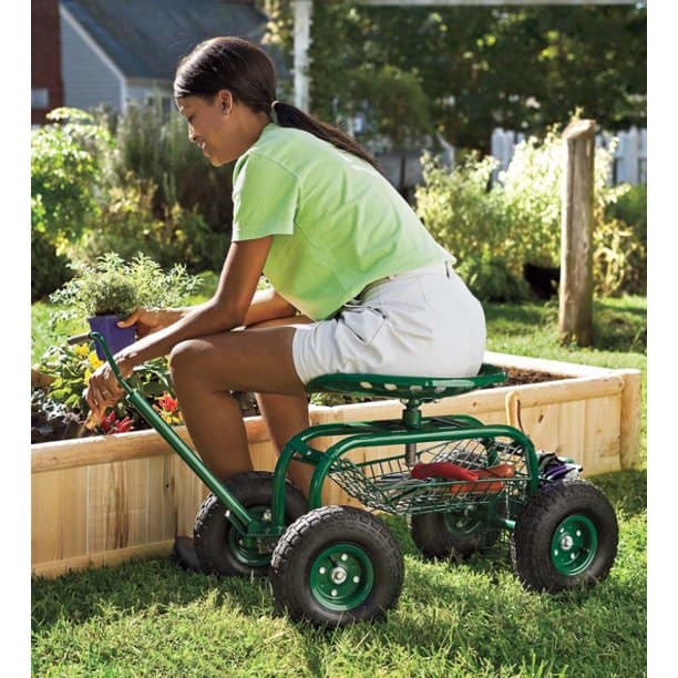 Green Rolling Scoot-N-Do Garden Seat