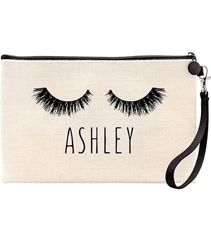 Personalized Eyelash Cosmetic and Makeup Bag gift for best friend