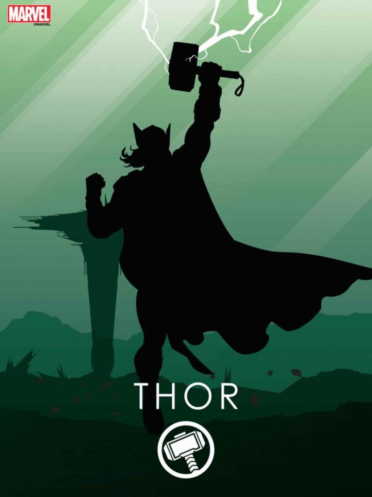 Thor Heroic Silhouette Poster