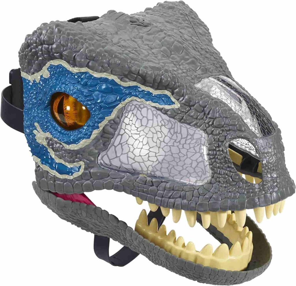 Dinosaur Toys For Toddlers - Velociraptor Blue Chomp'n Roar Electronic Mask