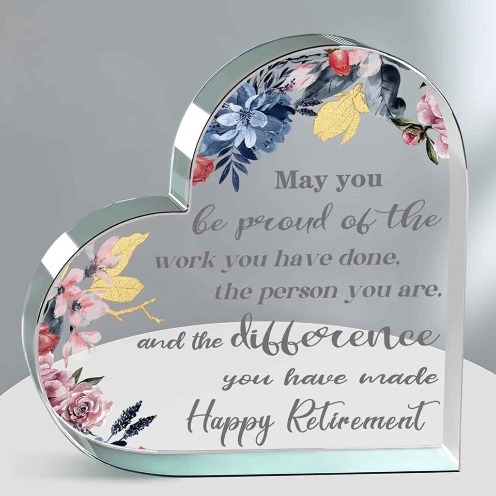 retirement gifts for coworkers - Crystal Plaque