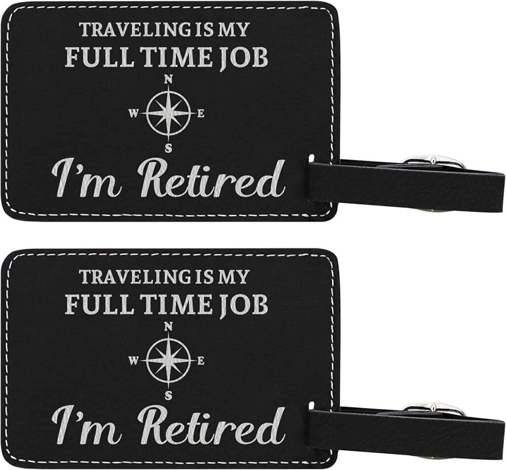 Engraved Leather Luggage Tag