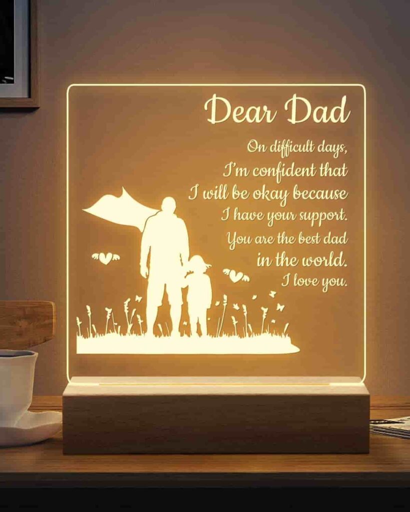 retirement gifts for dad/ Engraved Night Light