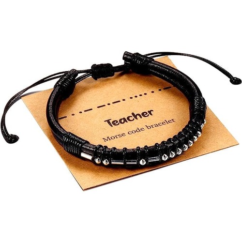 male teacher gifts/ Morse Code Bracelet