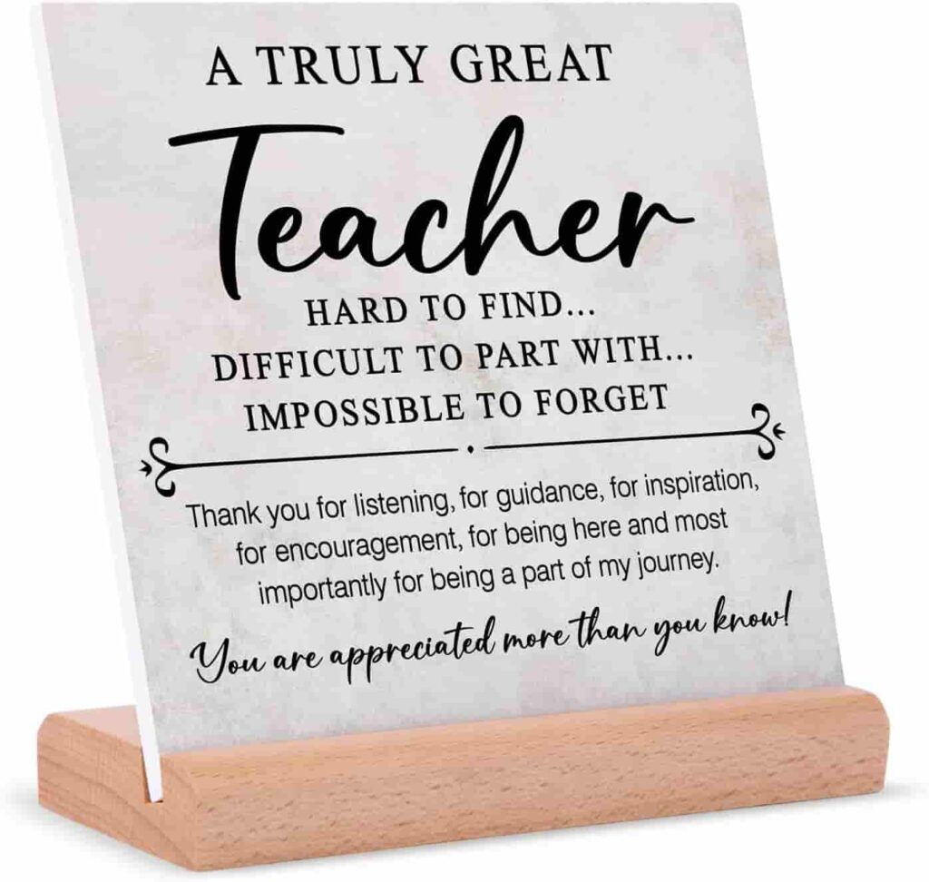 male teacher gifts/ Plaque Signs with Wooden Stand