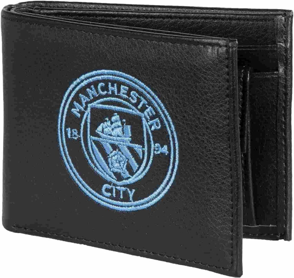 Manchester City Gifts/ Crest Embroidered Leather Wallet